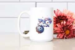Cute Unicorn Meteor Watercolor Clipart Title Product Image 2