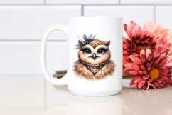 Washed Watercolor Owl Portrait | Clipart Product Image 2