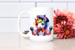 Colorful Baby Unicorn in Mime&#039;s Outfit, PNG Product Image 2