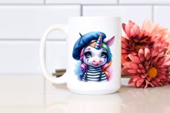 Colorful Baby Unicorn in Mime&#039;s Outfit, PNG Product Image 2
