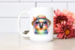 Colorful Layered Watercolor Cute Parrot with Sunglasses Product Image 2