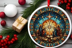 Round Christmas Ornament Sublimation|Clipart Product Image 2