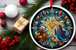 Round Christmass Ornament PNG Product Image 2