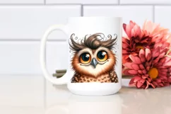 Funny Owl Portrait with Goofy Smile | Sublimation Clipart Product Image 2