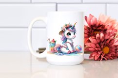 Cute Baby Unicorn in Beachwear | Clipart Product Image 2
