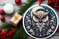 Round Christmas Ornament Sublimation|Clipart Product Image 2