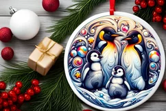 Round Christmas Ornament Sublimation|Clipart Product Image 2