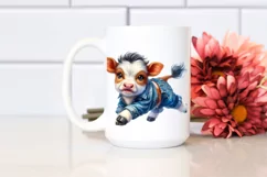 Happy Baby Cow Running PNG Product Image 2