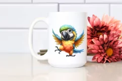 Funny Dancing Baby Macaw | Watercolor Clipart Product Image 2