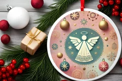 Round Christmas Ornament Sublimation|Clipart Product Image 1