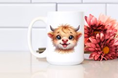 Expressive Highland Cow,Watercolor PNG Product Image 2