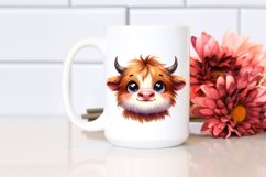 Expressive Highland Cow,Watercolor PNG Product Image 2