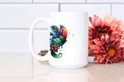 Butterfly with 3D Looking Flowers PNG Product Image 2