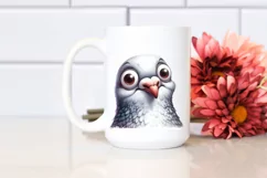Funny Dove Portrait | Watercolor Clipart Product Image 2