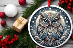 Round Christmas Ornament Sublimation|Clipart Product Image 2