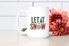 Retro Let It Snow Clipart PNG Product Image 2
