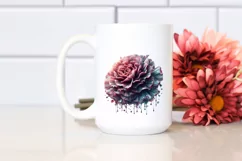 Glossy Carnation Round Wood | Sublimation | Clipart Product Image 2