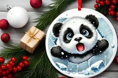 Round Christmas Ornament Sublimation|Clipart Product Image 1
