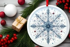 Round Christmas Ornament Sublimation|Clipart Product Image 2