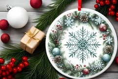 Round Christmas Ornament Sublimation|Clipart Product Image 2