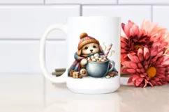 Cute Dog with Hot Cocoa, Transparent PNG Product Image 2