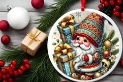 Round Christmas Ornament Sublimation|Clipart Product Image 1
