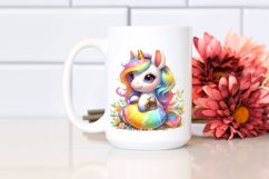 Colorful Baby Unicorn with Ring, PNG Product Image 2