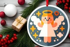 Round Christmas Ornament Sublimation|Clipart Product Image 1