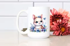 Colorful Baby Bunny Watercolor Clipart Product Image 2