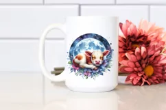 Vibrant Baby Cow Moon Clipart Product Image 2