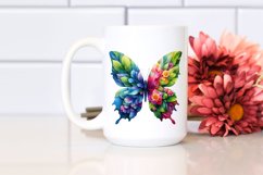 Butterfly with 3D Looking Flowers PNG Product Image 2