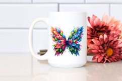 Butterfly with 3D Looking Flowers PNG Product Image 2