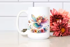 Watercolor Cute Fairy Petals Wind Sublimation Clipart Product Image 2