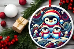 Round Christmas Ornament Sublimation|Clipart Product Image 1