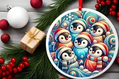 Round Christmas Ornament Sublimation|Clipart Product Image 1