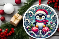 Round Christmas Ornament Sublimation|Clipart Product Image 1