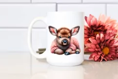 Cute Baby Elk in Style | Sublimation Clipart Product Image 2