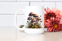 Magical Mushroom Watercolor, PNG Product Image 2