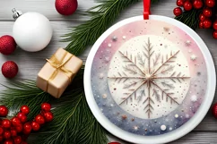Round Christmas Ornament Sublimation|Clipart Product Image 2