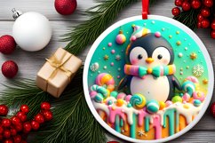 Round Christmas Ornament Sublimation|Clipart Product Image 2