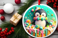 Round Christmas Ornament Sublimation|Clipart Product Image 2