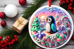 Round Christmas Ornament Sublimation|Clipart Product Image 2
