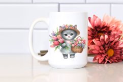Colorful Baby Cat Tulip Basket | Sublimation | Clipart Product Image 2