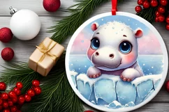 Round Christmas Ornament Sublimation|Clipart Product Image 1