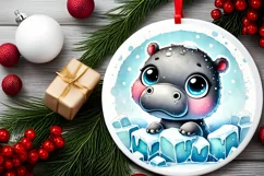 Round Christmas Ornament Sublimation|Clipart Product Image 1