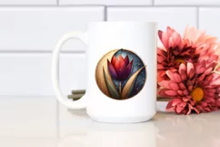 Wooden Stained Tulip Shiny Material | Sublimation Clipart Product Image 2