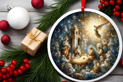 Round Christmass Ornament PNG Product Image 2