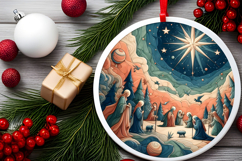 Round Christmass Ornament PNG Product Image 2