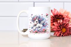 Cute Baby Unicorn Tumbling with Spring Petals Product Image 2
