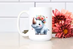 Funny Rhino | Watercolor Clipart Product Image 2